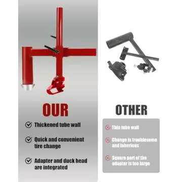 EXODIOS Manual Tire Changer Duck Head Adapter Kit with Duck Head Tire Changer Fit for Most Car Tires (with Silver Cone)