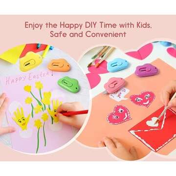 Box Cutters, 6 Pack Retractable Letter Opener, Mini Utility Knives Cloud Shaped Box Opener Envelope Slitter, Small Package Opener Paper Cutters with Keychain Hole