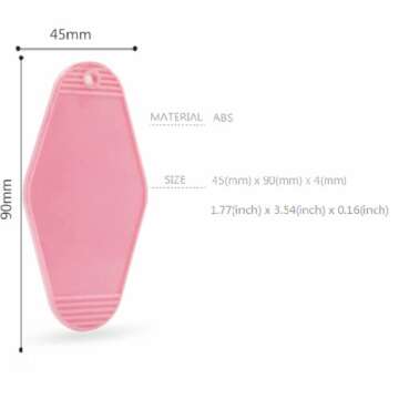 Nwsrayu 10pcs Blank Hotel Keychains Bulk Vintage Motel Keychain Vinyl HTV printing Keychains DIY Keychain tags (Pink)