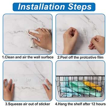 HAPY SHOP 8 Pack Adhesive Hooks Sticker Strong Shower Caddy Adhesive Hooks Replacement Nail Free Adhesive Pad No-Trace Wall Stick Adhesives Hook for Bathroom Shower Caddy Corner Shelf