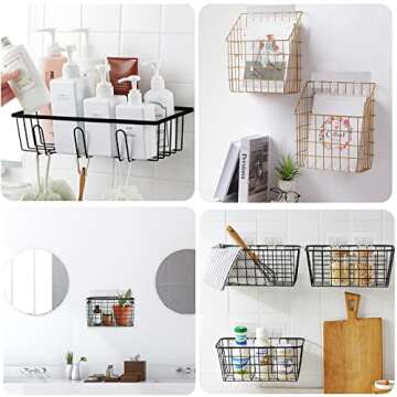 HAPY SHOP 8 Pack Adhesive Hooks Sticker Strong Shower Caddy Adhesive Hooks Replacement Nail Free Adhesive Pad No-Trace Wall Stick Adhesives Hook for Bathroom Shower Caddy Corner Shelf