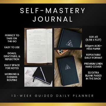 Self-Mastery Journal for Men - Gratitude Journal – 5 Minute Journal - Reflection Manifestation Journal for Mindfulness – Self Care Journal – Goal/Guided Gratitude Journal for Women & Men