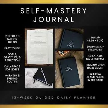 Self-Mastery Journal for Men - Gratitude Journal – 5 Minute Journal - Reflection Manifestation Journal for Mindfulness – Self Care Journal – Goal/Guided Gratitude Journal for Women & Men