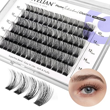 BEYELIAN Cluster Lashes D+ Curl 84 Pcs Individual Lash Clusters False Eyelashes Extension Natural Lo...