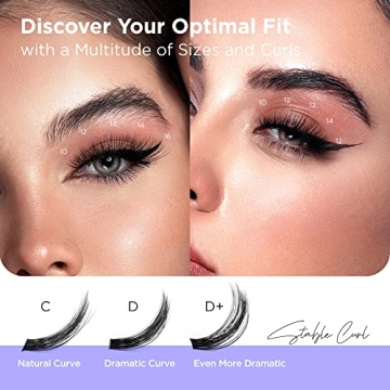 BEYELIAN Cluster Lashes D+ Curl 84 Pcs Lightweight and Natural Look