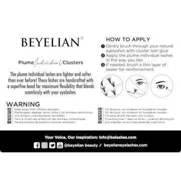 BEYELIAN Cluster Lashes D+ Curl 84 Pcs Lightweight and Natural Look
