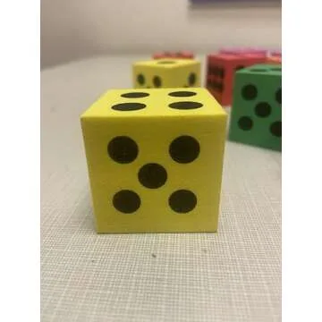 RINCO ~ 12 ~ Foam Dice ~ 1.5 Inch ~ Games Math Teaching ~ New
