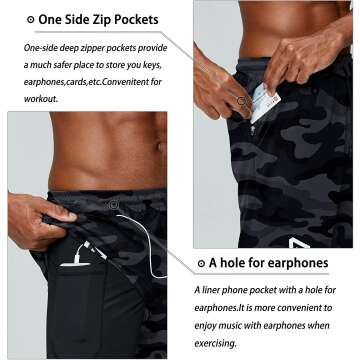 Quick Dry 2 in 1 Running Shorts with Phone Pocket