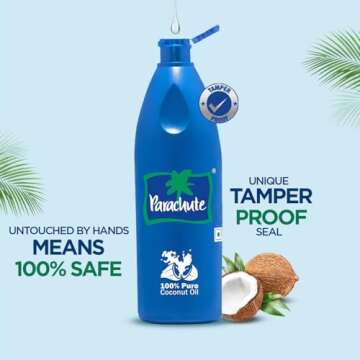 Parachute 100% Pure and Natural Unrefined Coconut Oil | No Chemicals & Added Preservatives | 18.8 fl oz