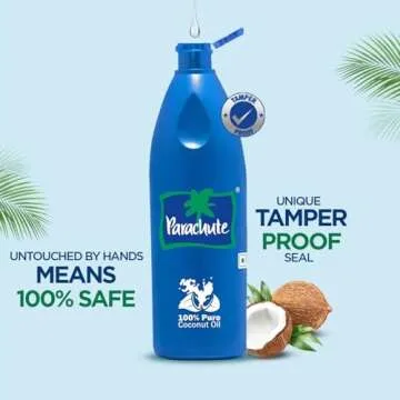 Parachute 100% Pure and Natural Unrefined Coconut Oil | No Chemicals & Added Preservatives | 18.8 fl oz