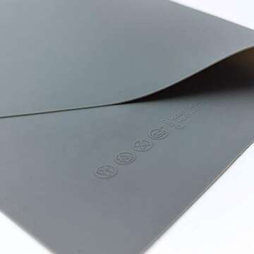 Silicone Placemats,Kids Placemats,Table Mats Set of 4 Waterproof Heat Resistant Non-Slip Kitchen Placemat for Dining Table 15.8x11.7 inch（Grey）