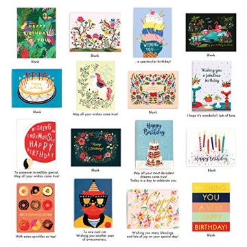 MINIMALMART Birthday Cards Set 32 Unique Designs Premium Cards