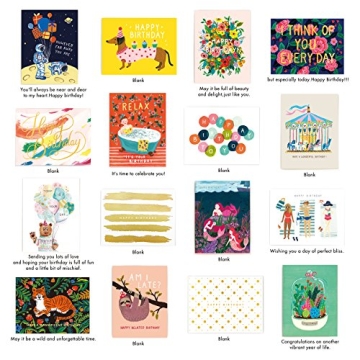 MINIMALMART Birthday Cards Set 32 Unique Designs Premium Cards