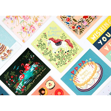 MINIMALMART Birthday Cards Set 32 Unique Designs Premium Cards