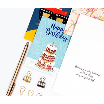 MINIMALMART Birthday Cards Set 32 Unique Designs Premium Cards