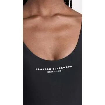Brandon Blackwood Women's Logo One Piece, Black/Silver Logo, M