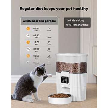 Automatic Cat Feeder, Automatic Dog Feeder, 3.5L Cat Food Dispenser Pet, Automatic with Timer Cat Feeders Indoor Cats, Dog Food Dispenser Automatic Auto Dog Feeder Cat Self Feeder, Timed Cat Feeders