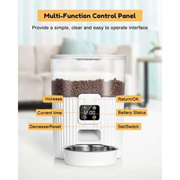 Automatic Cat Feeder, Automatic Dog Feeder, 3.5L Cat Food Dispenser Pet, Automatic with Timer Cat Feeders Indoor Cats, Dog Food Dispenser Automatic Auto Dog Feeder Cat Self Feeder, Timed Cat Feeders