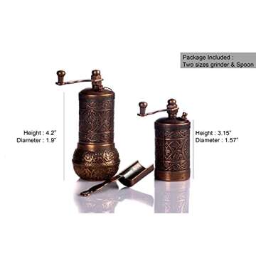 Antique Copper Herb and Spice Grinder Set for Your Kitchen
