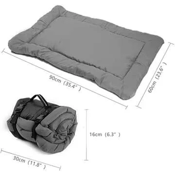 Senzkon Outdoor Dog Bed, 35”x24“ Portable Camping Travel Dog Bed, Soft, Comfortable, Waterproof, Non-Slip, Machine Washable Easy to Clean Pet Mat for Small, Medium and Large Dog and Cat
