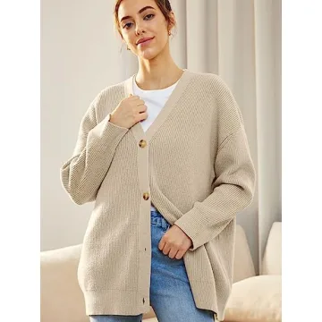 AUTOMET Womens Trendy Oversized Cashmere Cardigan