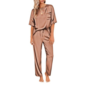 Ekouaer Silk Satin Pajamas Set Comfortable Women's Sleepwear