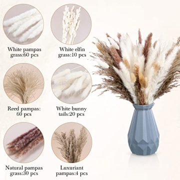 184 Pcs Pampas Grass for Wedding Decor & Home Arrangements