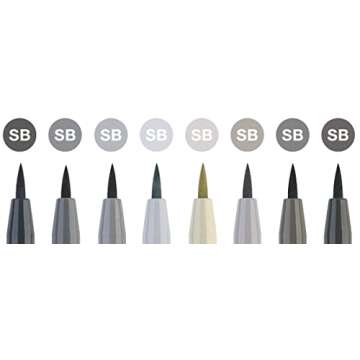Faber-Castell F167808 8 x Pitt Artist Pens (Soft Brush) Shades of Grey