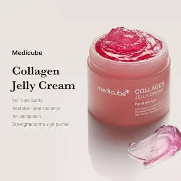 medicube Pink Glass Glow Skin Trio - Salmon DNA PDRN pink collagen jelly gel mask (4ea) + PDRN Pink Peptide Serum, Pink glow serum 50ml +Collagen Jelly Cream-50ml