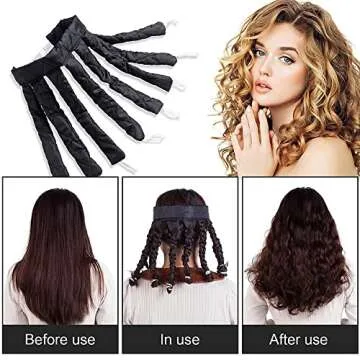 BUKBUVLO Heatless Hair Curlers No Heat Curls Roller Ribbon Curlers Headband Soft Hair Rollers for Women Girls DIY Tools Heatless Curling for Sleep in Overnight for Long Hair (Upgrade Pink)