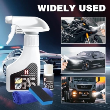 Automotive Headlamp Restoration Fluid Oxidized Kit,Headlight Refurbishment Kit,Professional Car Headlamp Cleaner with Refurbishing Agent,Multifunctional Car Headlight Polishing for All Vehicle Types