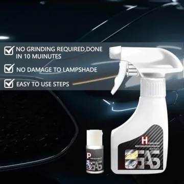 Automotive Headlamp Restoration Fluid Oxidized Kit,Headlight Refurbishment Kit,Professional Car Headlamp Cleaner with Refurbishing Agent,Multifunctional Car Headlight Polishing for All Vehicle Types