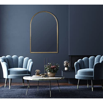 Creative Co-Op Arched Metal Framed Wall Mirror Gold