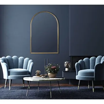 Creative Co-Op Arched Metal Framed Wall Mirror Gold