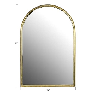Creative Co-Op Arched Metal Framed Wall Mirror Gold