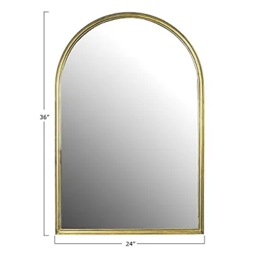 Creative Co-Op Arched Metal Framed Wall Mirror Gold