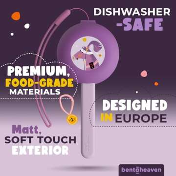 Bentoheaven Kids Travel Utensils with Case, Food-Grade Stainless Steel & BPA-Free Plastic, Travel Cu...