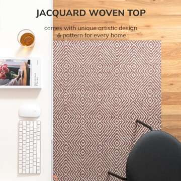 Anti-Slip Chairmat for Office - Elegant Jacquard Design