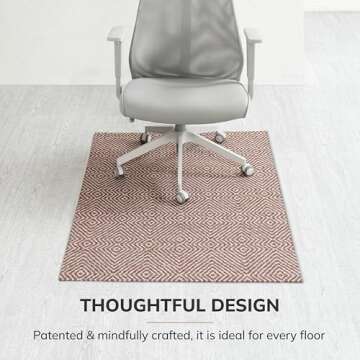Anti-Slip Chairmat for Office - Elegant Jacquard Design