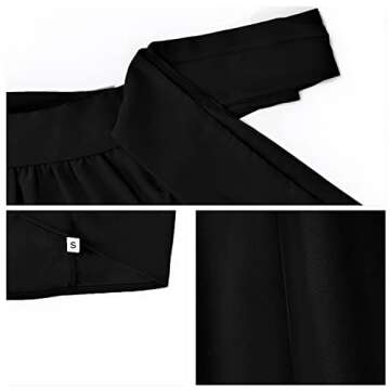 Guteidee Womens One Shoulder Tops Casual Tie Bow Knot Sleeveless Blouse Tunic Shirts Black Large