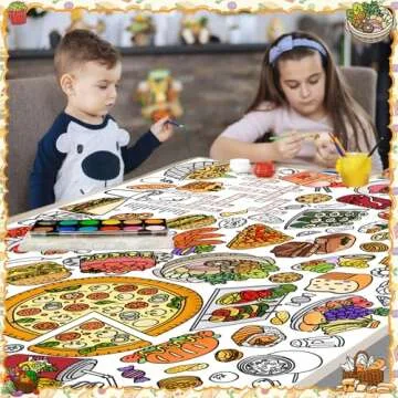DDMY Giant Food Theme Coloring Poster for Kids Fun