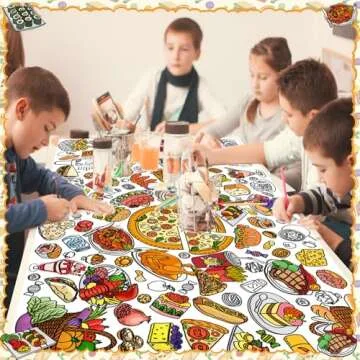 DDMY Giant Food Theme Coloring Poster for Kids Fun