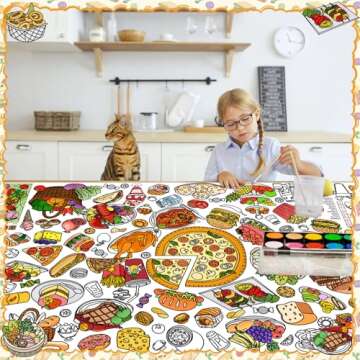 DDMY Giant Food Theme Coloring Poster for Kids Fun