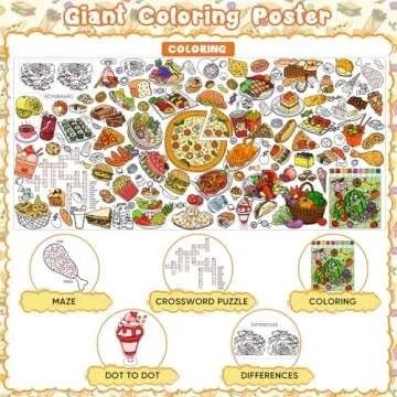 DDMY Giant Food Theme Coloring Poster for Kids Fun