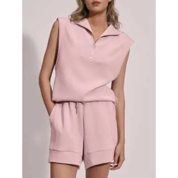 Glamaker 2 Piece Lounge Shorts Set for Women - Stylish Comfort