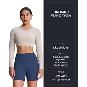 Aoxjox Metamorph Workout Biker Shorts for Women - Perfect Tummy Control, High Waisted Gym & Yoga Sho...