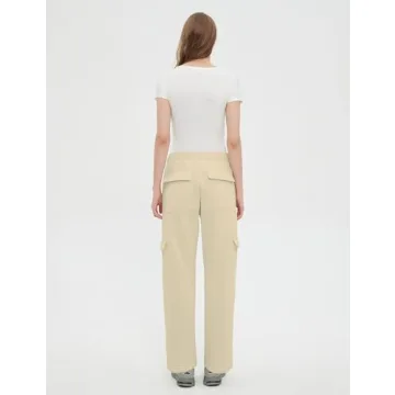 QIBABU Women's Fleece Cargo Joggers with Pockets