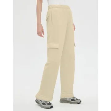 QIBABU Women's Fleece Cargo Joggers with Pockets