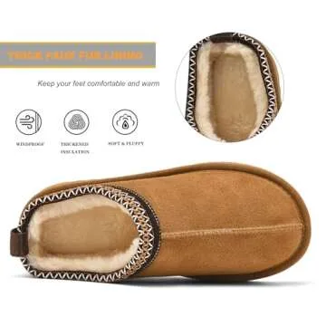 Meik Mangni Women's Slippers Platform Mini Boots Faux Fur Warm Winter Mules Cozy Warm House Shoes Indoor and Outdoor,Brown 9.5 US