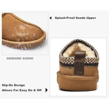 Meik Mangni Women's Slippers Platform Mini Boots Faux Fur Warm Winter Mules Cozy Warm House Shoes Indoor and Outdoor,Brown 9.5 US